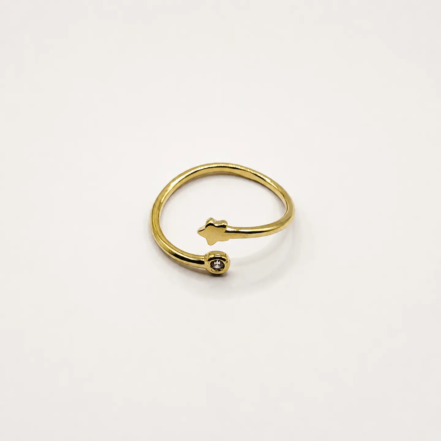 Anillo Estrella Punto de Luz Dorado 1