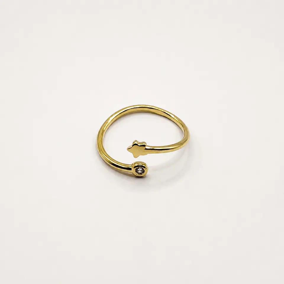 Anillo Estrella Punto de Luz Dorado 1