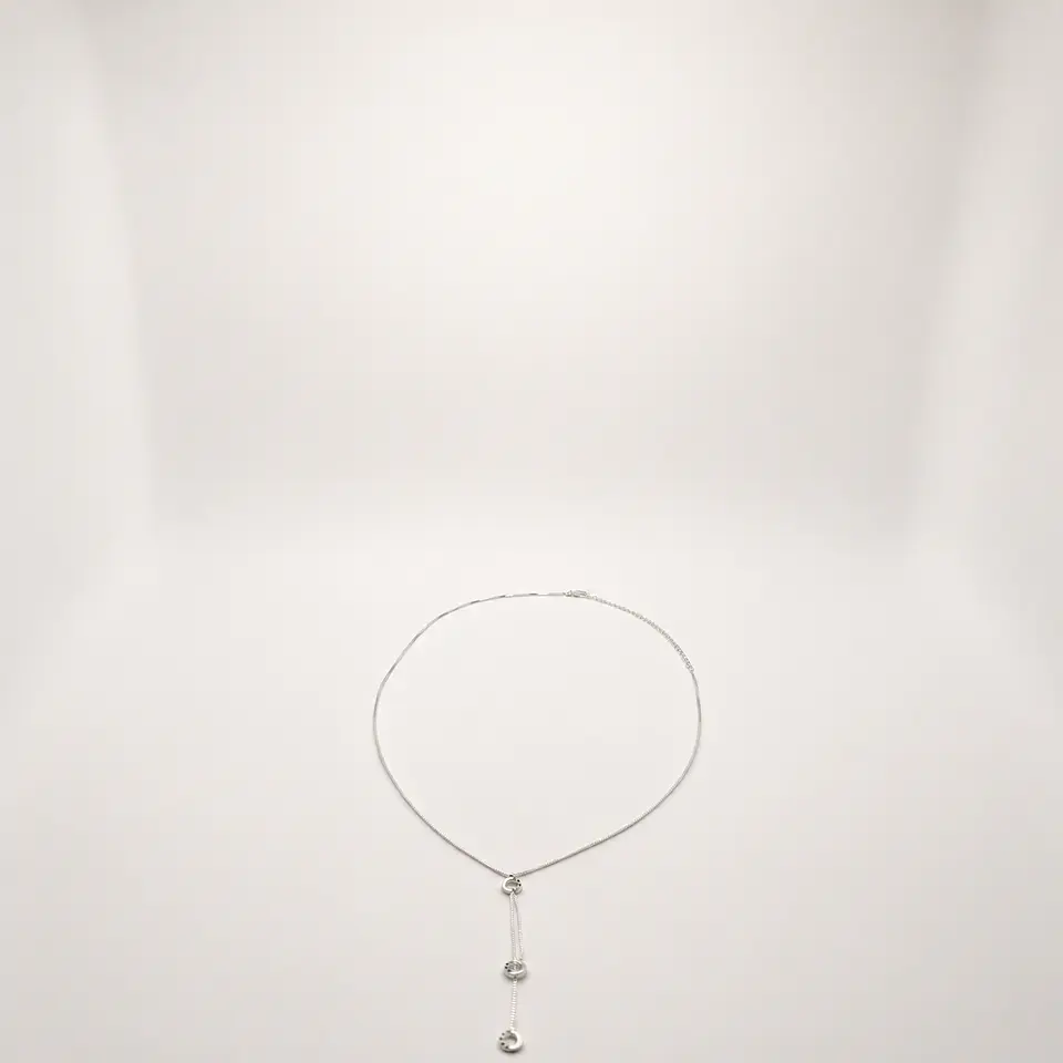 Collar Cascada Círculos Plateado 1