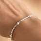 Pulsera Mostacillas y Perlas Plateada - Miniatura 2