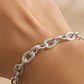 Pulsera Candado Eslabones Plateada - Miniatura 3