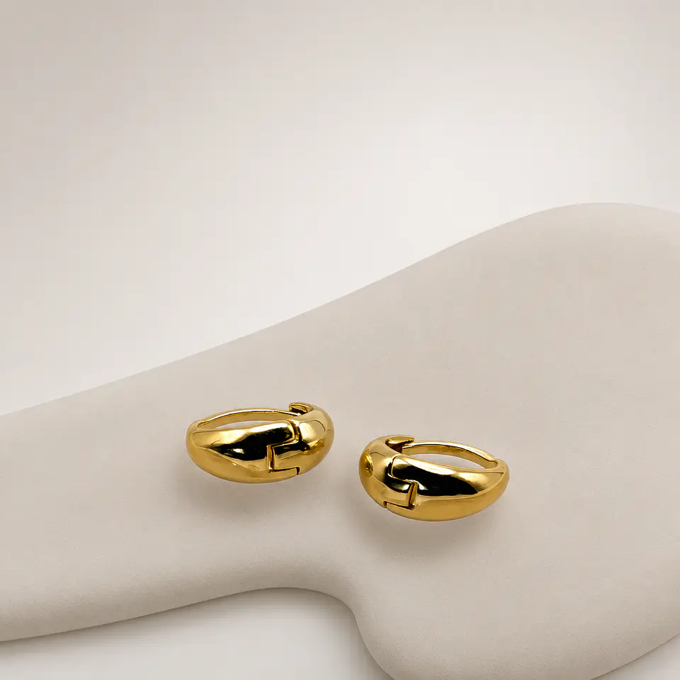 Aros Gota Presión Bañados en Oro 5