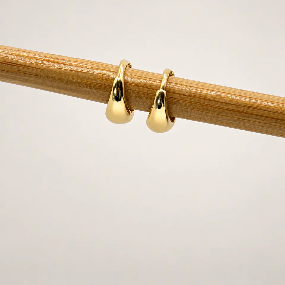 Aros Gota Presión Bañados en Oro 4