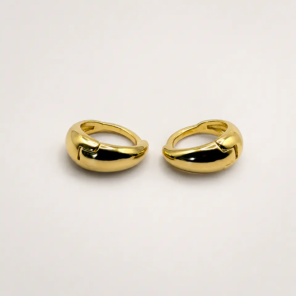 Aros Gota Presión Bañados en Oro 1