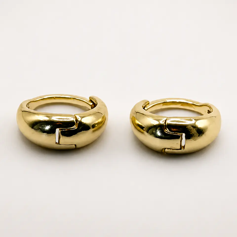 Aros Gota Presión Bañados en Oro 3