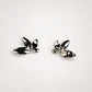 Aros Media Flor Calada Bañados en Plata - Miniatura 1