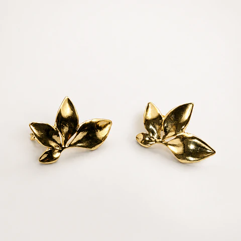 Aros Media Flor Calada Bañados en Oro