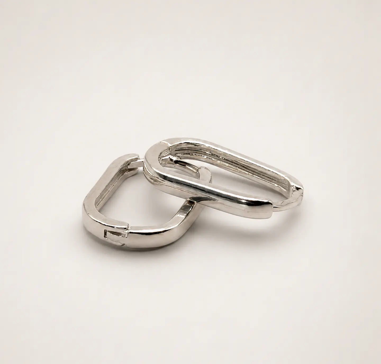 Aros Argolla Rectangular Bañados en Plata 2