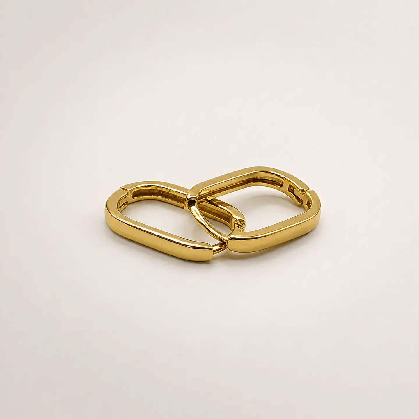 Aros Argolla Rectangular Bañados en Oro 1
