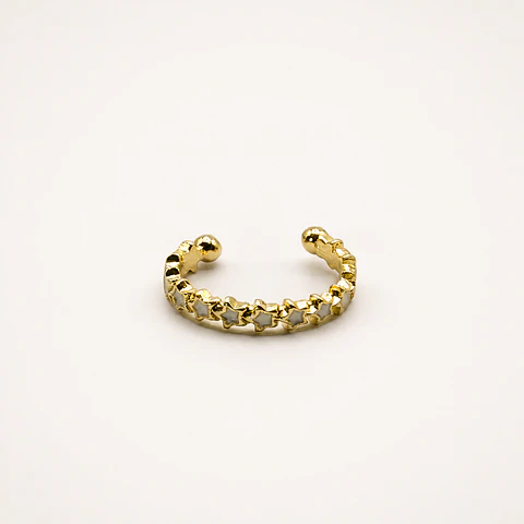 Anillo Estrellas Resina Bañado en Oro