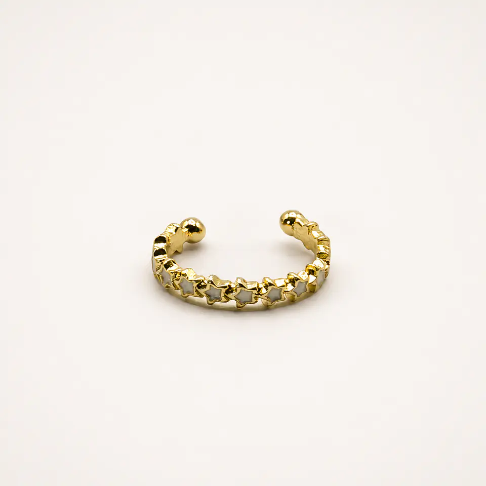Anillo Estrellas Resina Bañado en Oro 1