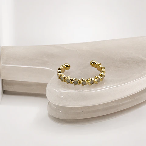Anillo Estrellas Resina Bañado en Oro
