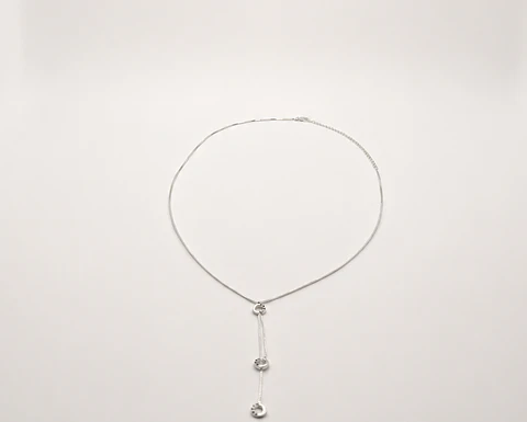 Collar Cascada Círculos Bañado en Plata