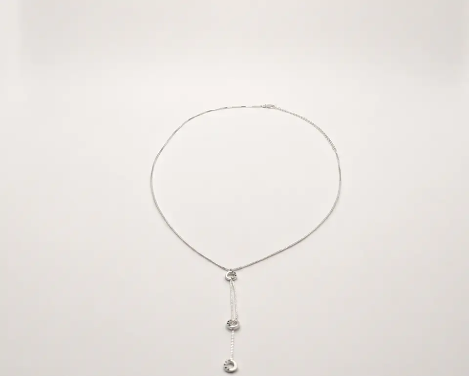 Collar Cascada Círculos Bañado en Plata 1