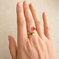 Anillo Doble Corazón Bañado en Oro - Miniatura 2