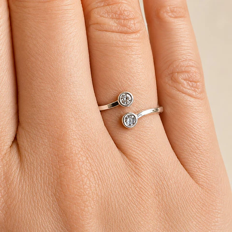 Anillo Circones Regulable Bañado en Plata