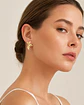 Aros Media Flor Calada Bañados en Oro - Miniatura 3