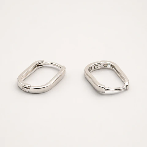 Aros Argolla Rectangular Bañados en Plata
