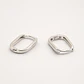 Aros Argolla Rectangular Bañados en Plata - Miniatura 1