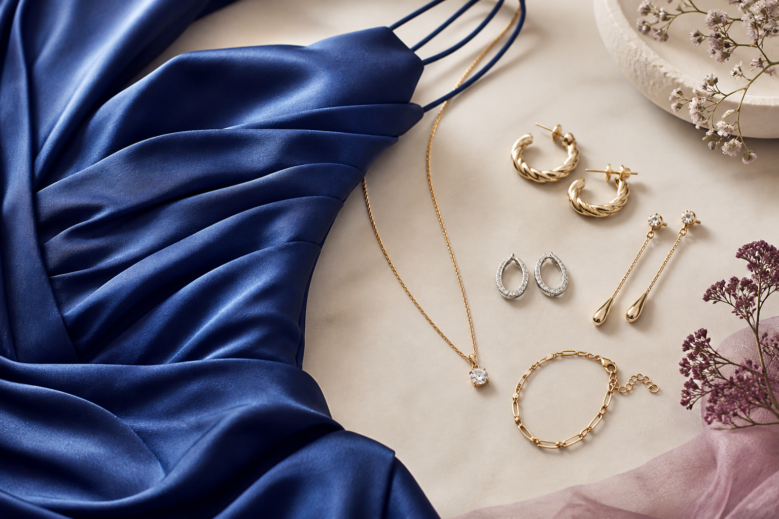 Qué joyas usar con un vestido azul: guía para combinarlo