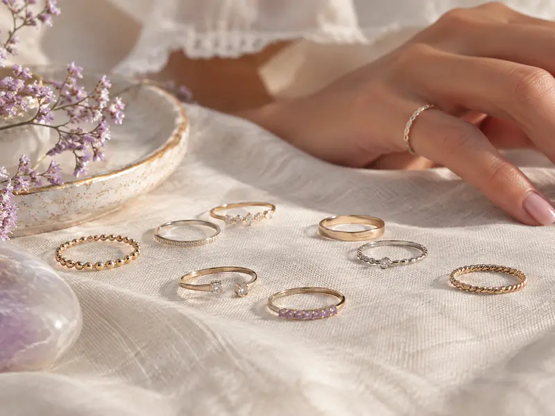 Anillos midi: cómo usarlos y elegir la medida