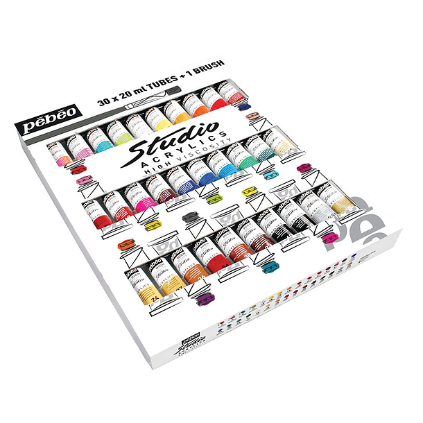 Set pintura acrílica Pebeo 30 colores 20ml. 1