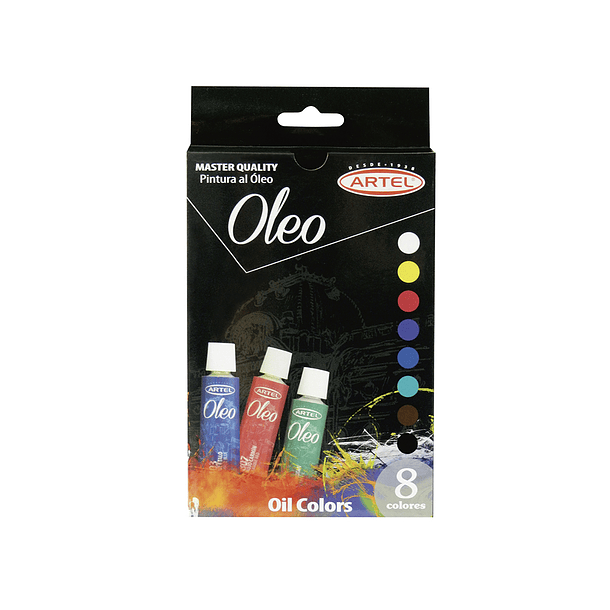 Set pintura óleo Artel 8 colores 12ml. 