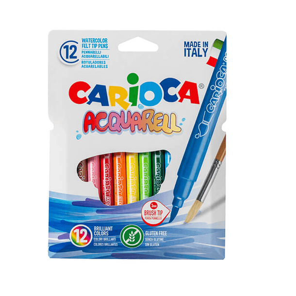 Plumones Acquarell 12 Colores Carioca 