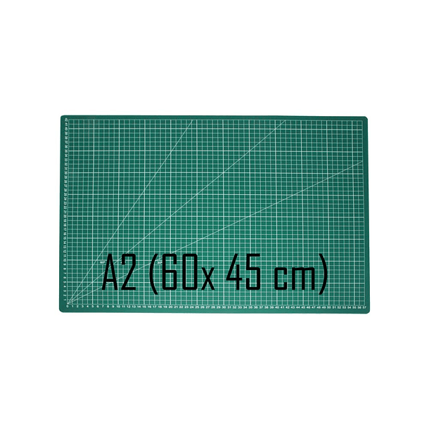 Base de Corte A2 60X45cm con gráfica y ángulos color Verde 