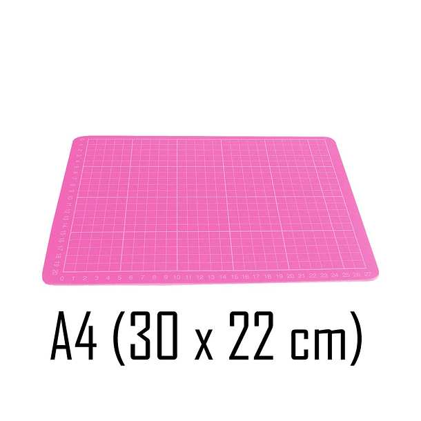 Base de Corte A4 30X22cm con gráfica y ángulos color Rosado 