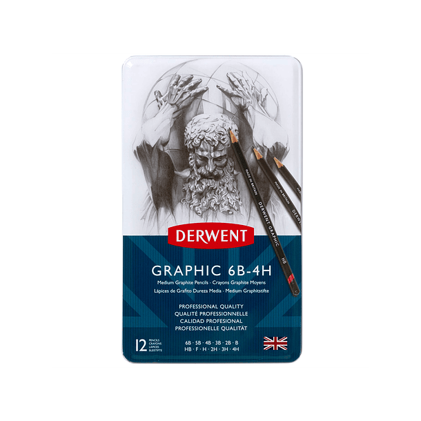 Lápices Grafito Surtido Dureza Media Derwent Set 12 