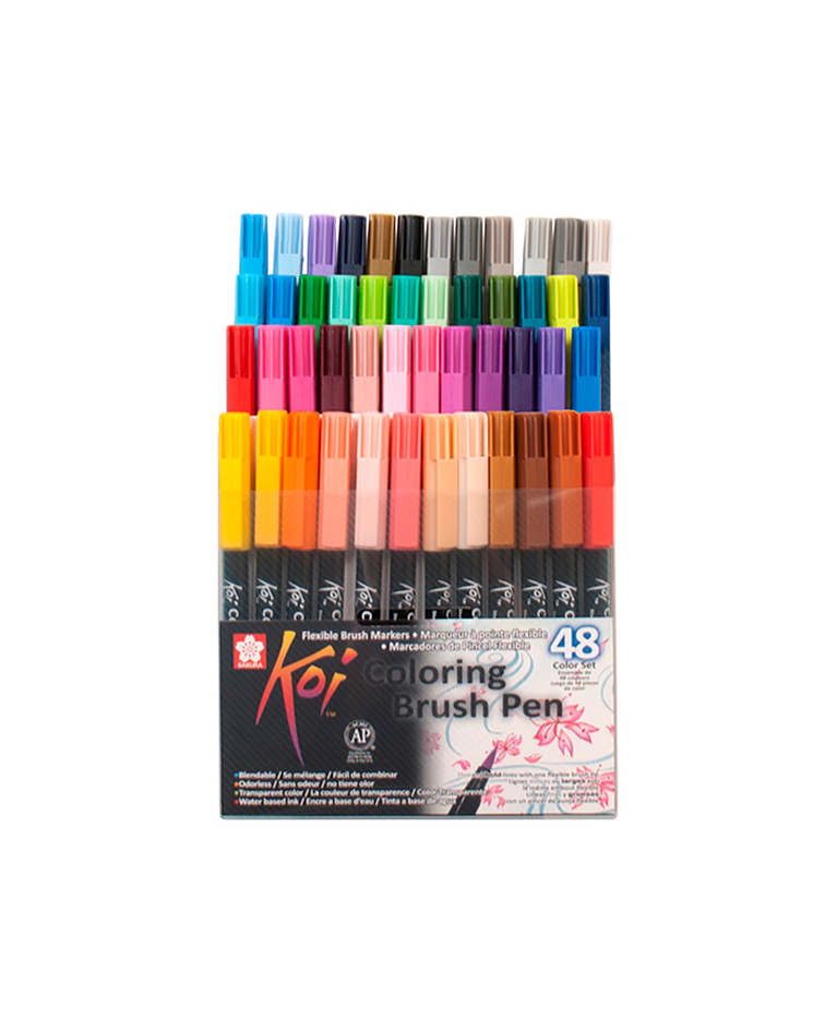 Plumon Acuarelable Koi Coloring Brush Set 48 Colores