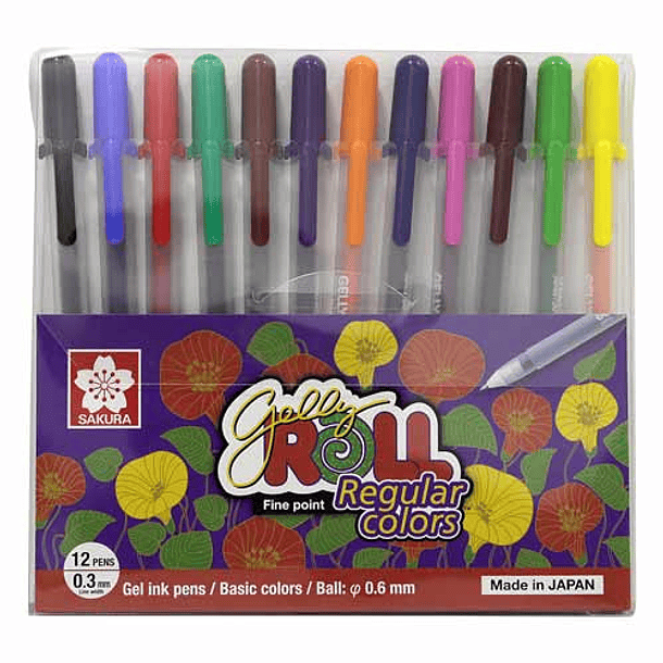 Lapiz Gel Gelly Roll 12 Colores Regulares 