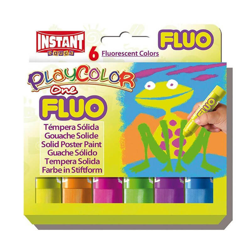 Témpera Sólida 6 Colores Fluorescentes Sifap Témpera Sólida 6 Colores Fluorescentes Sifap
