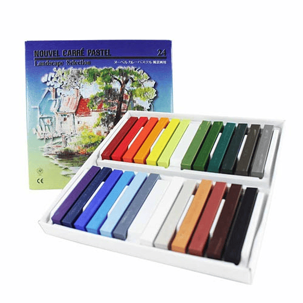 Pastel Seco Nouvel Carre, set 24 barras de colores Paisaje 