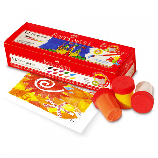 Témpera estuche 12 colores 15ml  