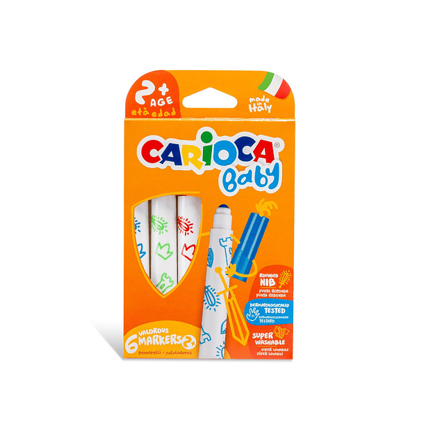 Plumones Baby 6 Colores Carioca 