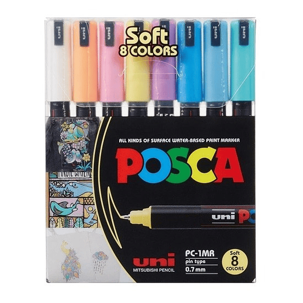 Marcadores Posca 1MR Set 8 Colores Pastel 1