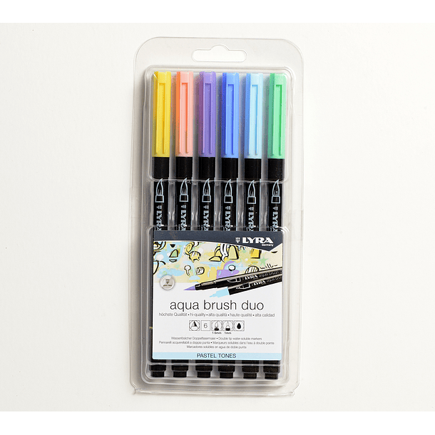 Aqua Bruah Duo Set 6 Colores Pastel  