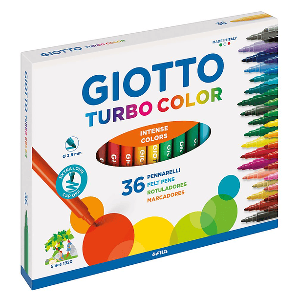 Marcador Giotto Turbo Color x 36 Colores 