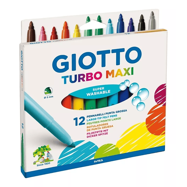 Marcador Giotto Turbo Maxi x 12 Colores  