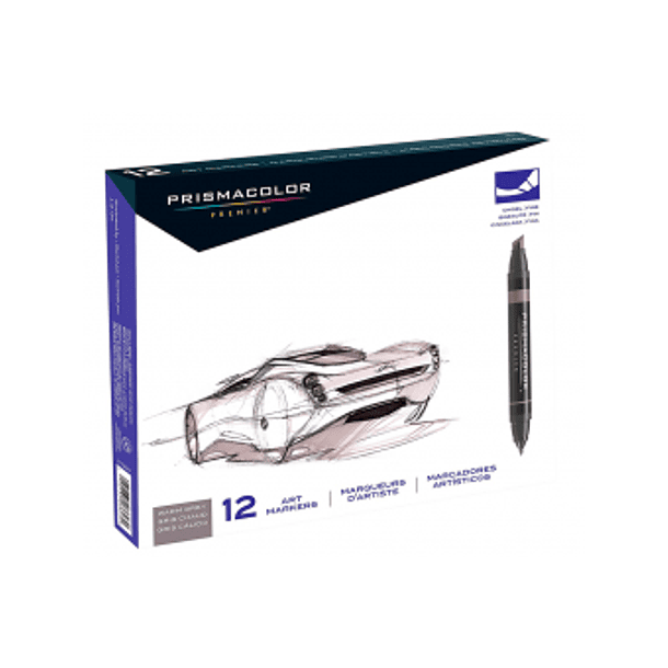 Marcadores Prismacolor Premier 12 Set Gris Cálido 