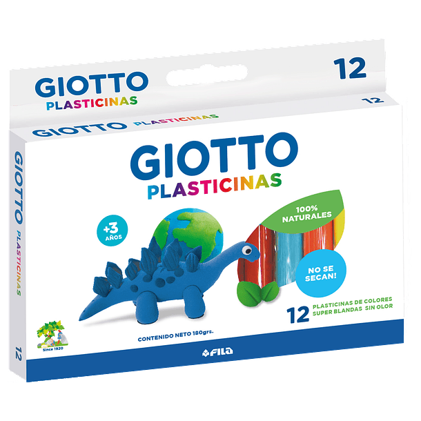 Plasticina Giotto Natural x 12 Colores 