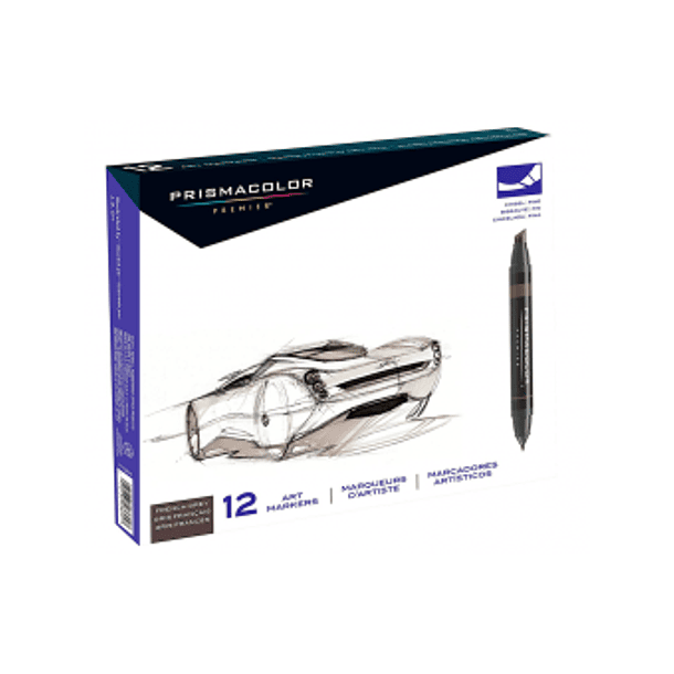 Marcadores Prismacolor Premier 12 Set Gris Francés 