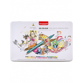 Marcadores Punta Fina/Pincel Bruynzeel 48 Colores