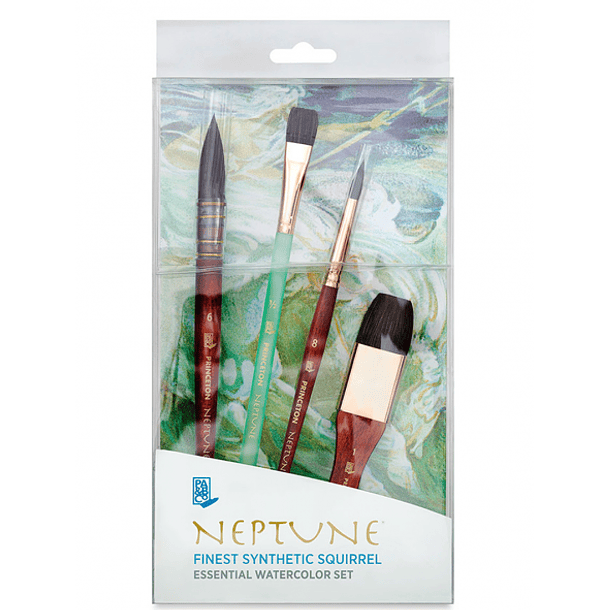 Pincel Acuarela Neptune Princeton Set 3 Pinceles + Brocha 