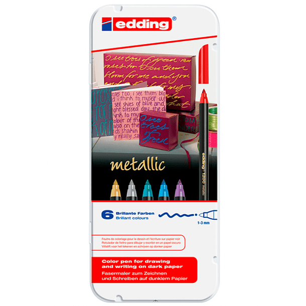 Marcadores Metálicos Edding Set 6 Colores 