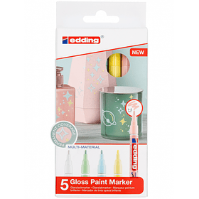 Marcadores Pintura Permanente Edding Set 5 Pastel Punta 1-2mm