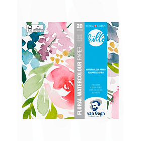 Block Acuarela Van Gogh Frau Hölle Floral 300gr 15x15cm 20hjs