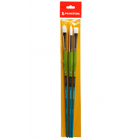 Pinceles Princeton Snap Mango Largo Sintético Blanco Set 3